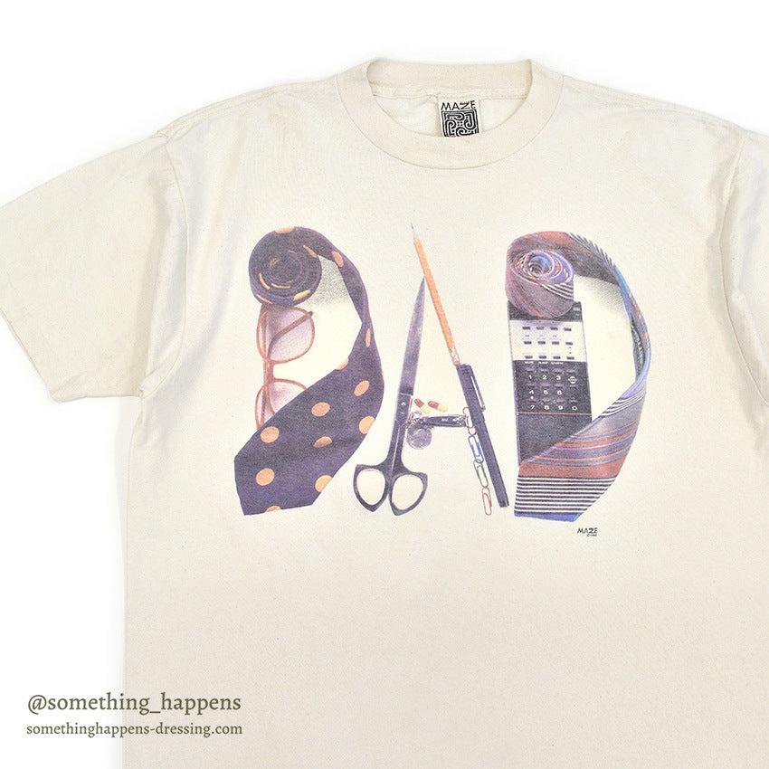 1990's MAZE DAD HUMOR PRINT T-SHIRT... L