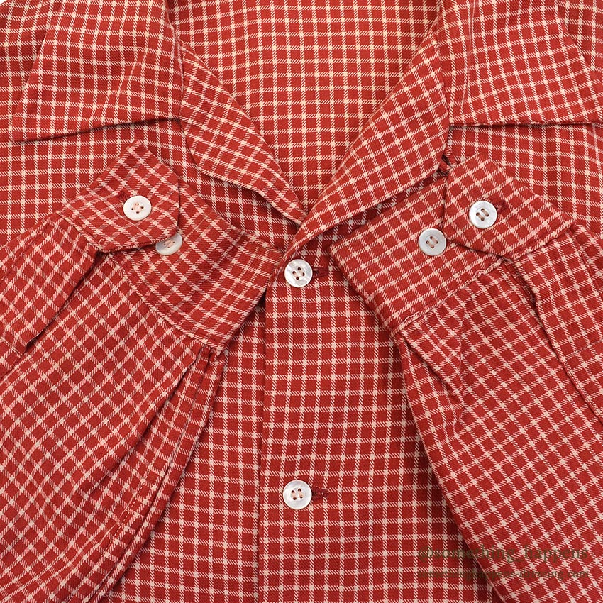 1950's LANELLA WEEKENDER RED/WHITE PLAID SHIRT ... ML