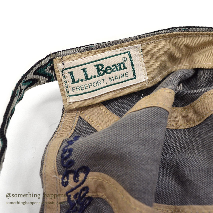 1990's LLBEAN GRAY FIVE PANEL STRAP CAP...