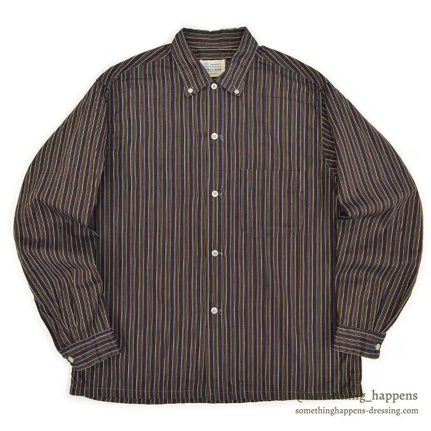 1960's TOWNCRAFT MULTI STRIPE B/D SHIRT...M