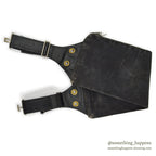 ~1970's OLD BLACK COTTON / LEATHER HUNTING BAG...