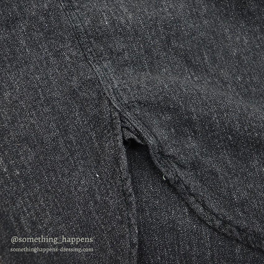 1950's HERCULES BLACK CHAMBRAY SHIRT / ELBOW PATCHES...