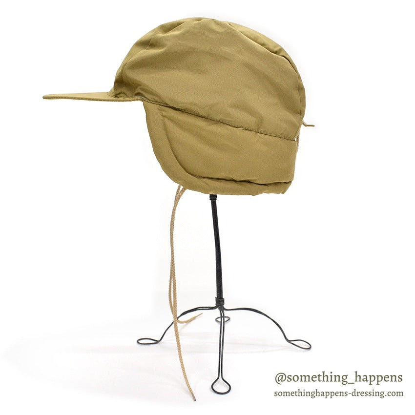 1980's EDDIE BAUER EAR FLAP DOWN CAP / TAN...XL