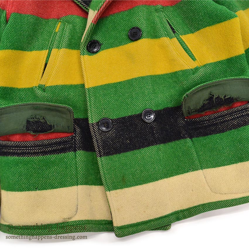 1930's ZERO KING STRIPED WOOL BLANKET JACKET / SHORT STYLE ...