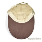 1990's ORVIS CANVAS / LEATHER LONG BILL FISHING CAP / NO LOGO...