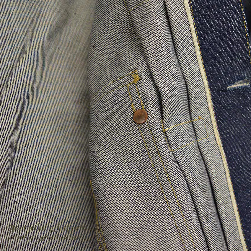 1940's DEADSTOCK FOREMOST BUCKLE BACK DENIM JACKET / LEATHER PATCH ... 36