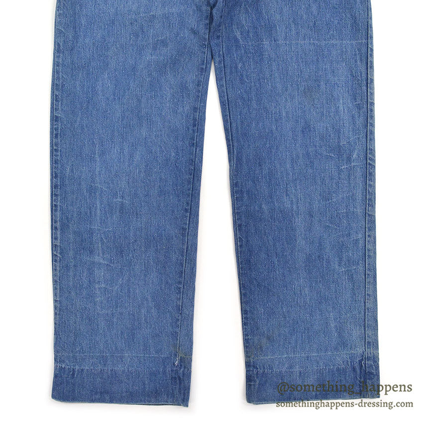 1960's UNKNOWN DENIM WORK TROUSERS / WESTERN COSTUME CO. ... W31/L31