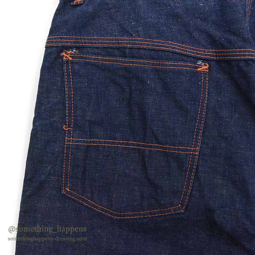 1950's UNKNOWN DOUBLE KNEE DENIM PAINTER PANTS / FLANNEL LINED ... W33/L30