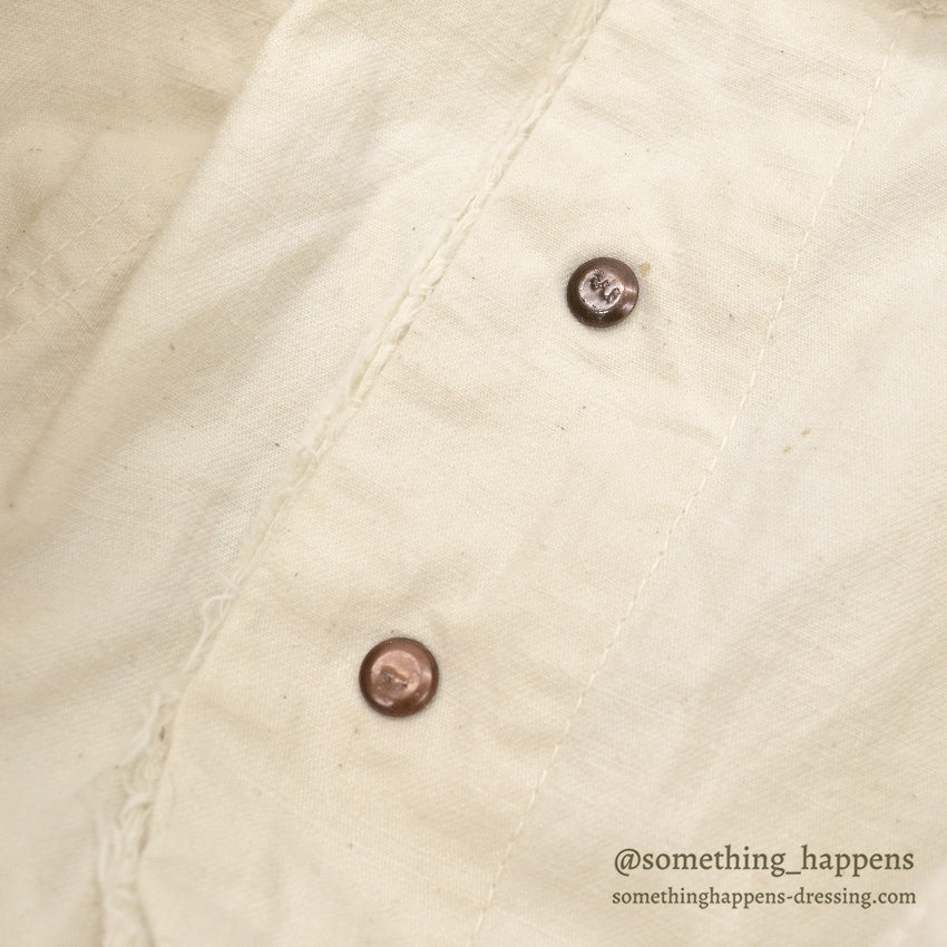 1950's Lee DOUBLE-KNEE OVERALL OFF WHITE / WITH APRON ... W42/L31