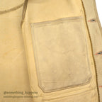 1950's~ OLD SPLIT LEATHER SUEDE HUNTING VEST / UNUSUAL POCKETS...