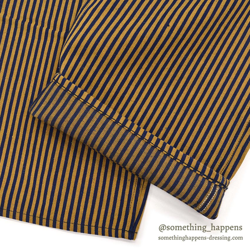 1940's DEADSTOCK PAYDAY WW2 BROWN EXPRESS STRIPED OVERALL / HIGH BACK ... W36/L30