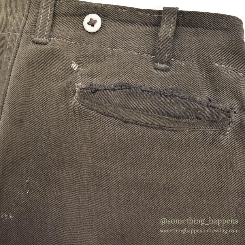 1940's CAN'T BUST'EM WW2 BLACK FRISCO PANTS / CROPPED ... W32