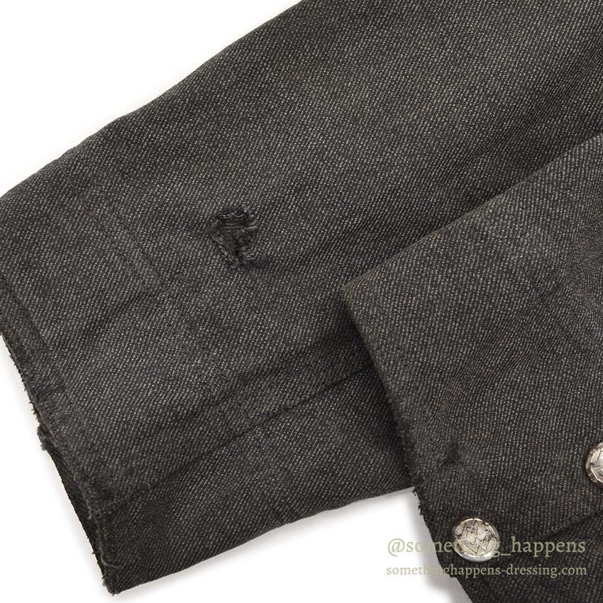 1930's MONTGOMERY WARD SALT AND PEPPER COVERALL / CHIN STRAP & SNAP BUTTON...