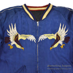1950s JAPAN SOUVENIR JACKET (Sukajan) - Tiger Face, Mount Fuji, Eagle, Mitsuwa Zipper...