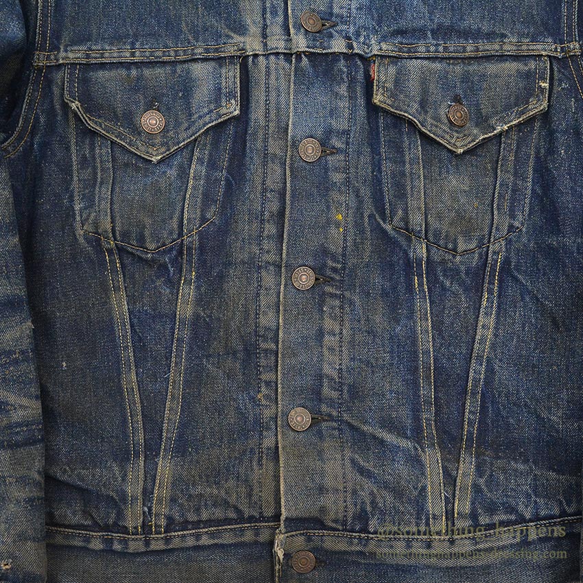 1960's LEVI'S 559 DENIM JACKET / DEEP HONEYCOMBS FADES...