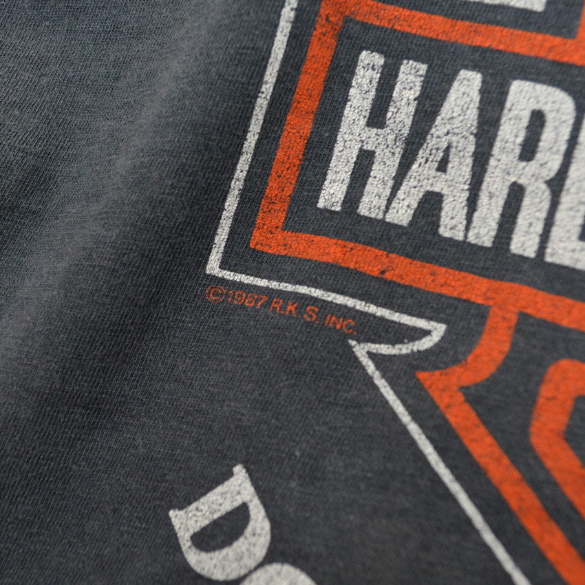 80's HARLEY DAVIDSON 'All Cotton Double-Sided' England Dealer...