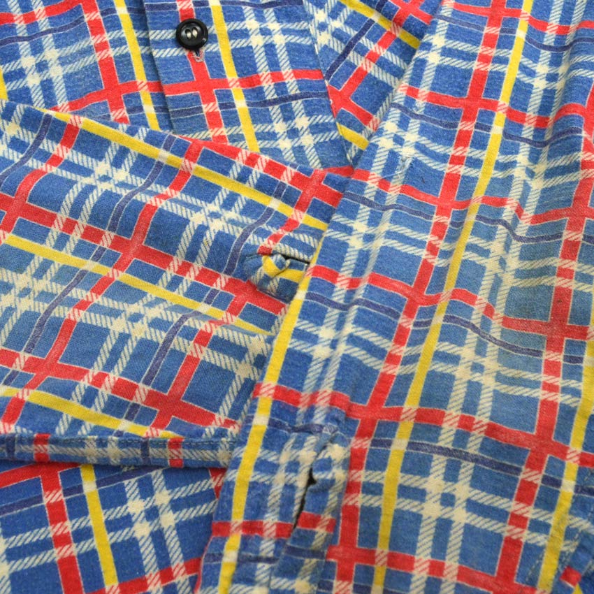 50's BLUEBELL Flannel Shirt with Vertical Bell Embroidery Tag and Print...