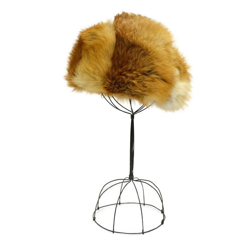 ~70's Gold Fur Hat ... 58cm