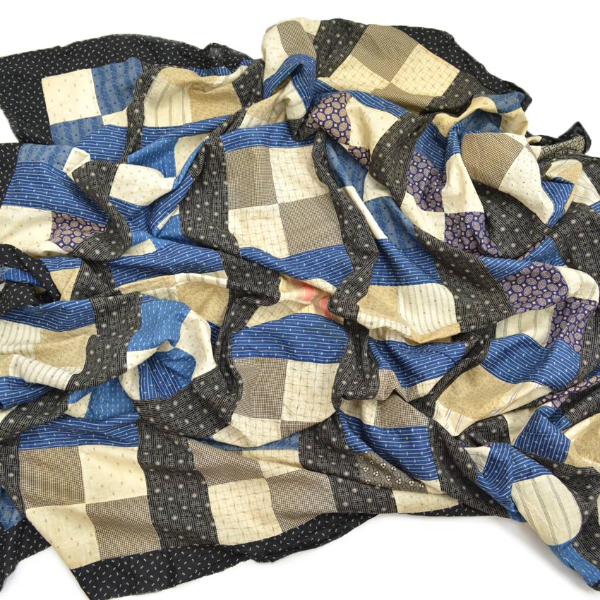 Circa 1880's~1920's Indigo Black Antique Quilt Top... 214cm×190cm