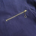 40's~ Cotton Half Zip Pull Over Shirts with Chinstrap...