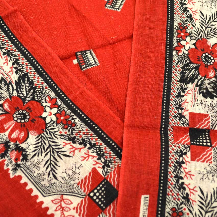 1880's~ MARTHA. WASHINGTON. SH GREENE & SONS. TURKEY RED BANDANA...