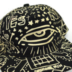 90's- YES NO EYE ART Glow-in-the-Dark Print Cap...