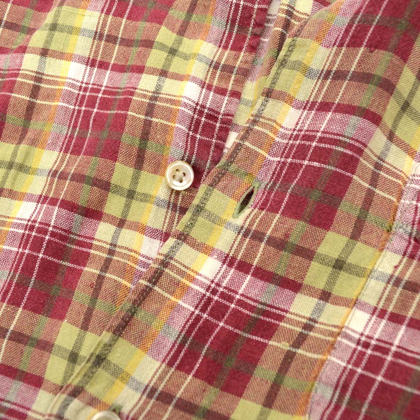 80's- BANANA REPUBLIC Irish Linen Check Shirt...