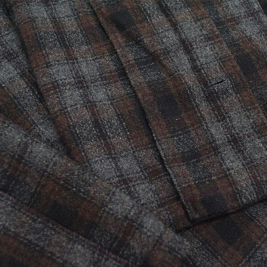 50's~ Ombre Check WOOL & RAYON Blend Shirts...