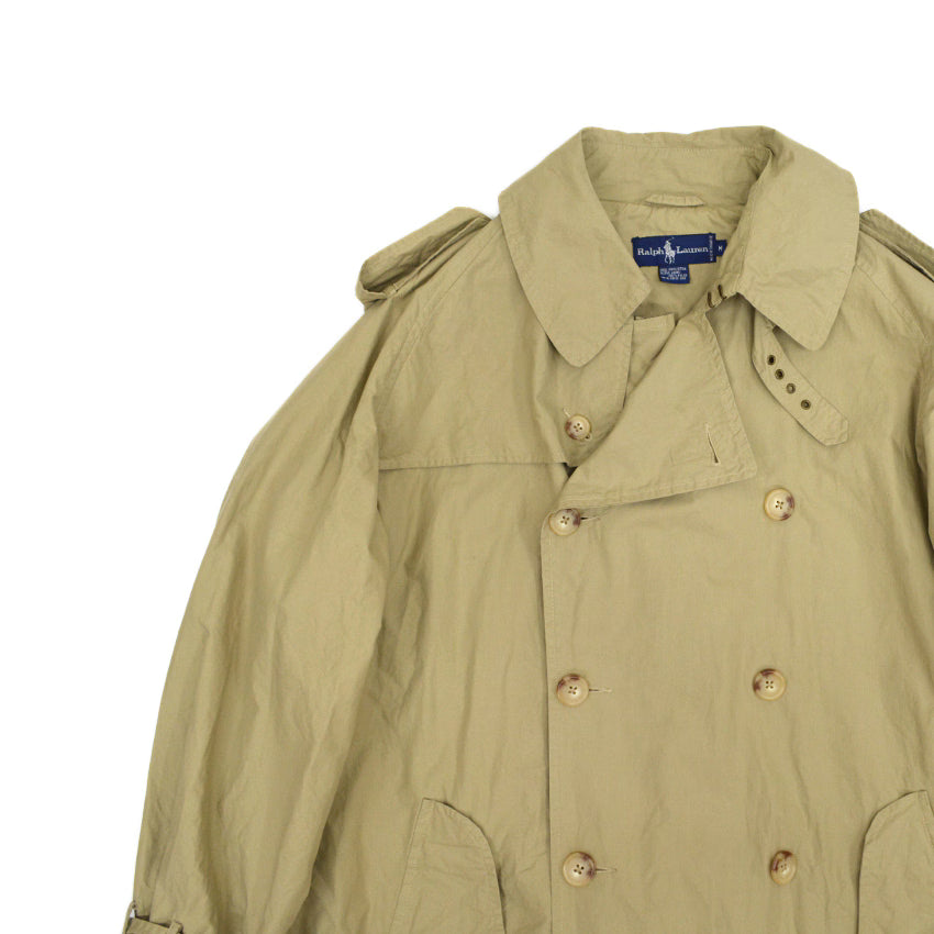 〜90's Ralph Lauren 馬タグ Cotton Trench Coat Khaki ... M