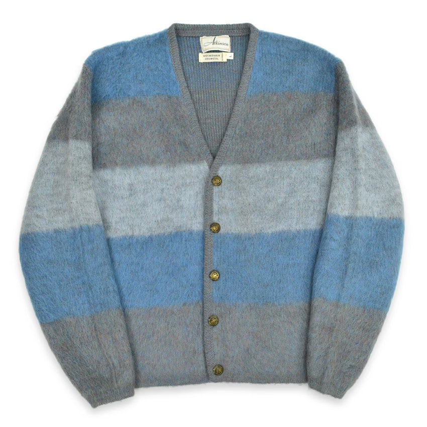 60's Atkinson THREE COLAR MOHAIR CARDIGAN... L