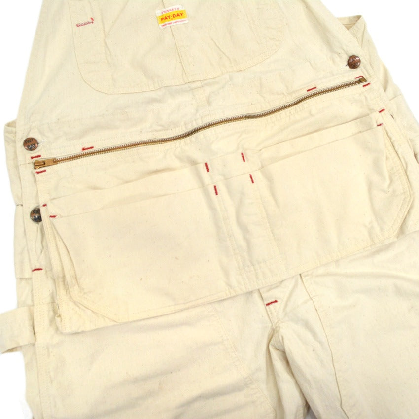 1950s-style PAYDAY PENNEYS off-white overalls with apron...