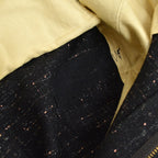 1950s-era black pinstripe Fleck Pattern kasuri wool slacks...