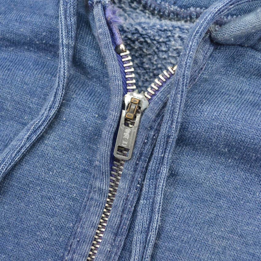 ~70's Faded Color Sweat Zip Up Hoodie with Separate Pockets...