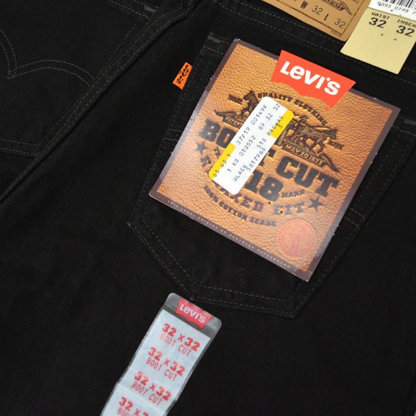 1990's Deadstock Levi's 518 Black Denim Pants... W32 L32