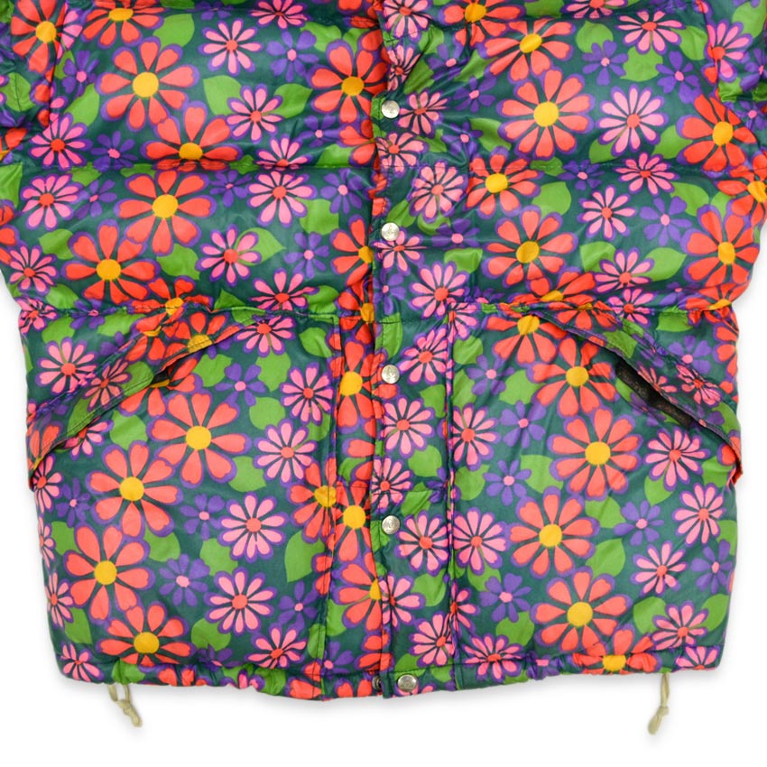 1970's GERRY HIPPIE FLOWER PATTERN ALL OVER PRINT DOWN JACKET...