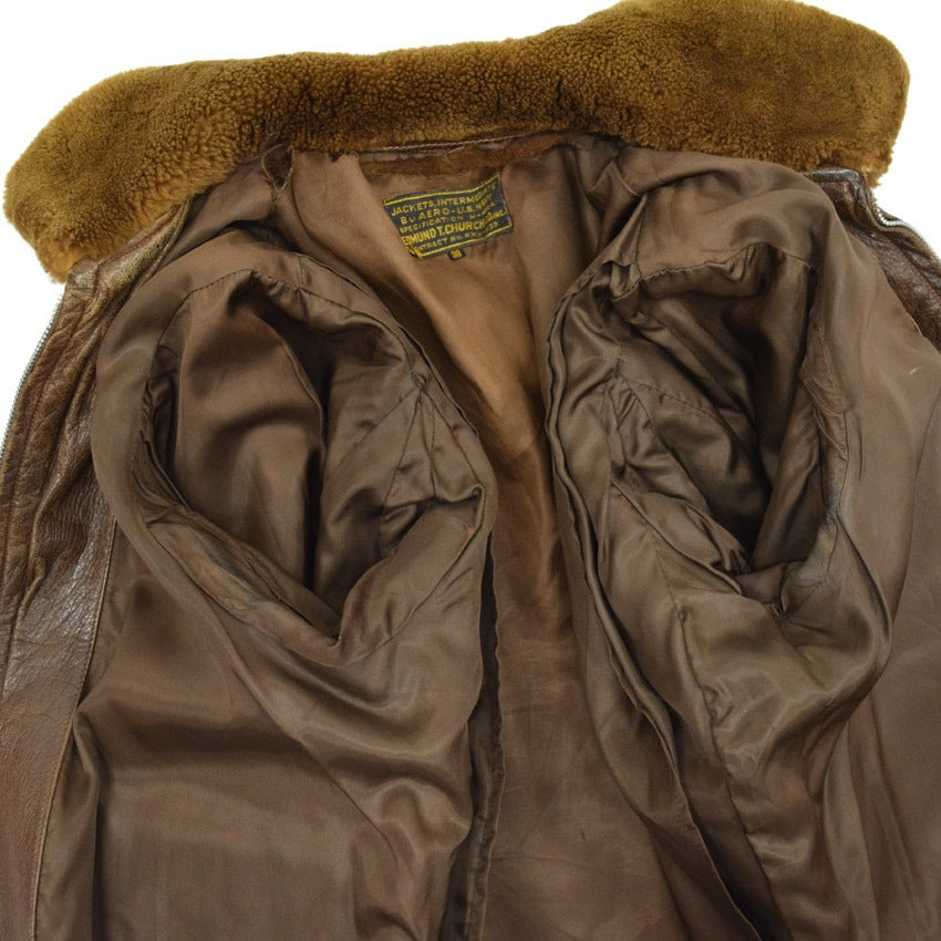 1940's USNAVY M-422A FLIGHT JACKET EDMUND T.CHURCH CO... 38