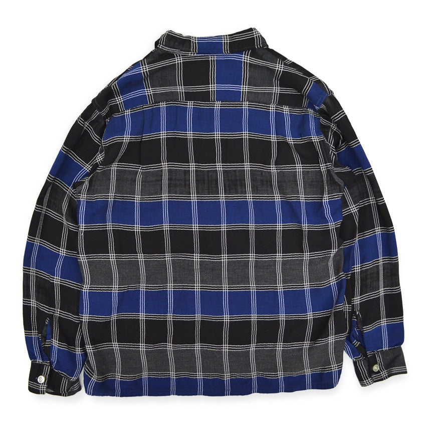~60's Truval Plaid Rayon Shirt...M