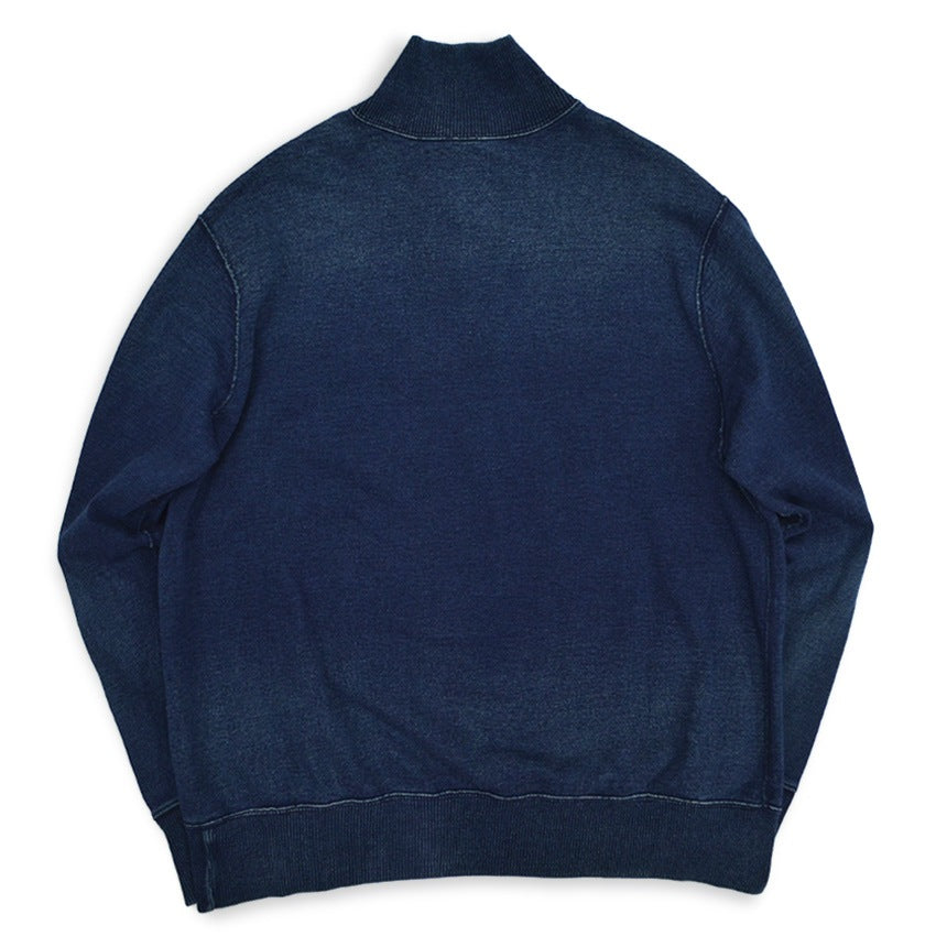 Polo by Ralph Lauren Indigo Dyed Hi Neck Sweat Shirt... XL