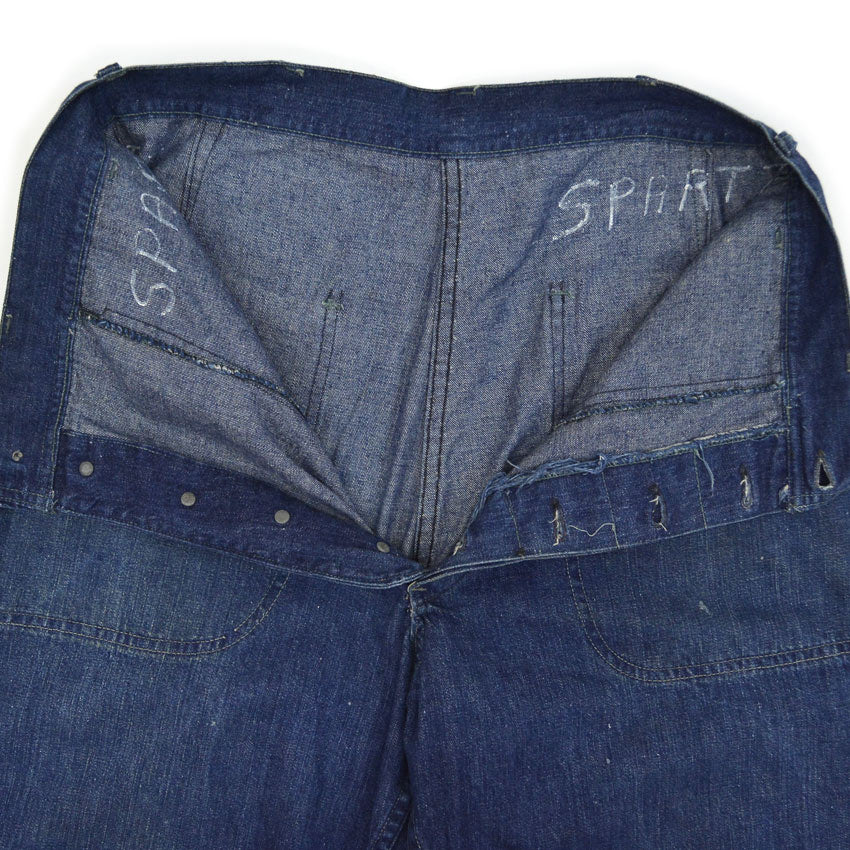 1940's USNAVY WW2 DENIM TROUSERS METAL BUTTON... W32
