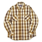1980's BIGMAC BROWN & WHITE FLANNEL SHIRT...L