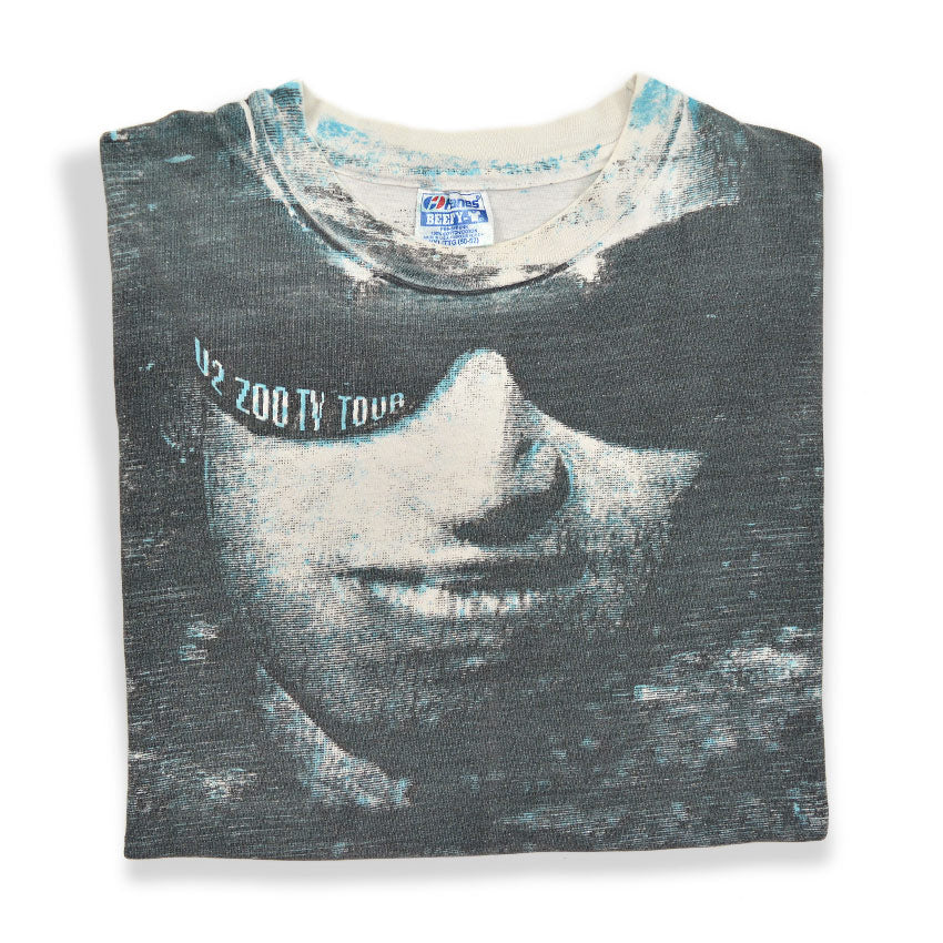 1990's Hanes U2 ZOO TV TOUR ALL OVER PRINT T-SHIRT... XXL