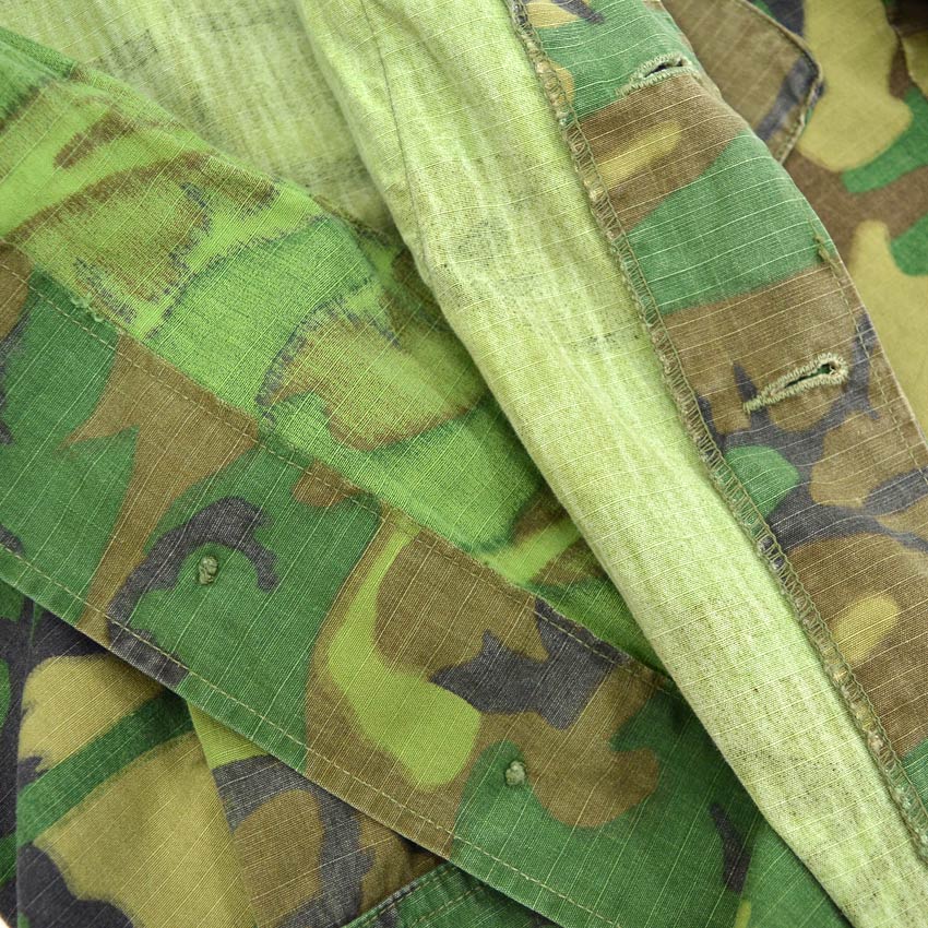 1960s US ARMY ERDL JUNGLE FATIGUE JACKET Mixed Leaf... SR