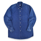1980's~ GAP INDIGO DYED COTTON B/D SHIRT...S