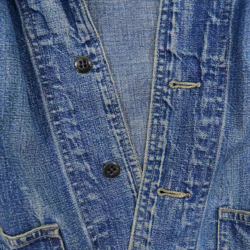 1940's USNAVY WW2 SHAWL COLLAR DENIM JACKET... As is