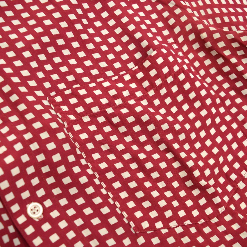 1960's〜 Deora Square Dots Rayon S/S Shirt Blood ... 40
