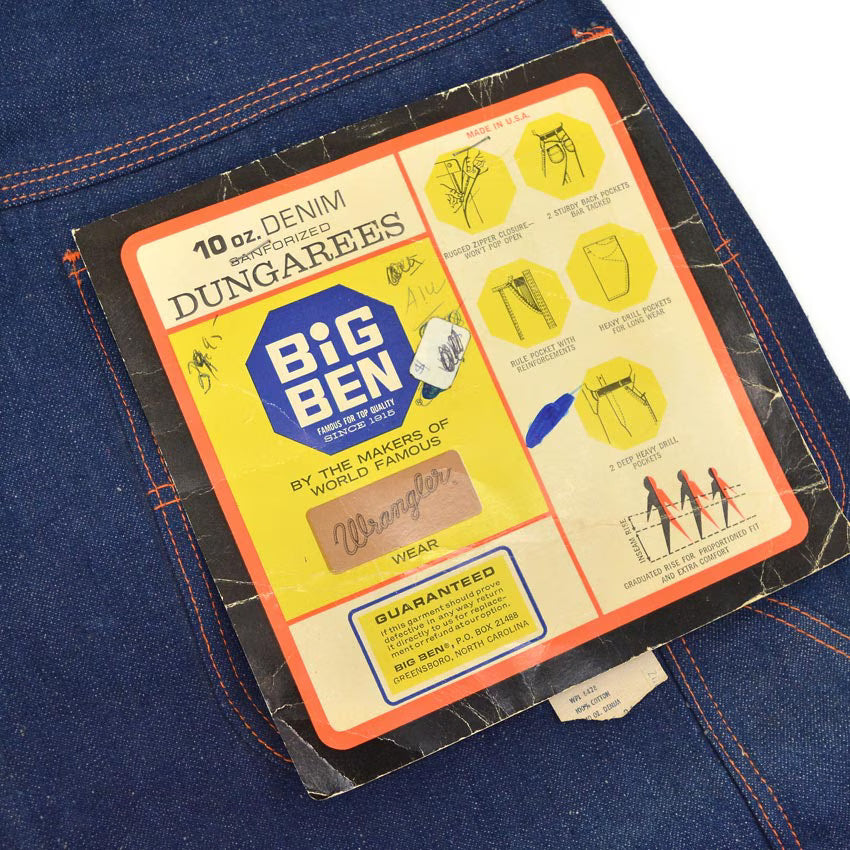 1960's DEADSTOCK BIG BEN DENIM PAINTER PANTS...