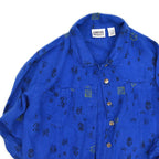 1990's CHICO'S DESIGN Kanji PRINT LINEN SHIRT...