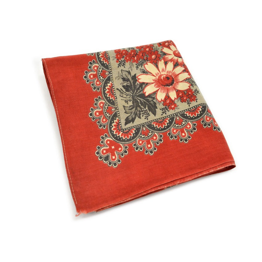 1880's~ ANTIQUE TURKEY RED BANDANA...