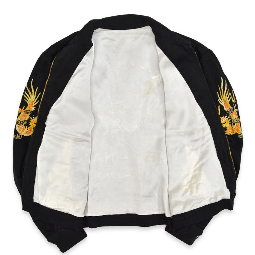 1960s VIETNAM SOUVENIR JACKET (Vietnamese souvenir jacket) with tiger design, 64-65 size, name embroidery...