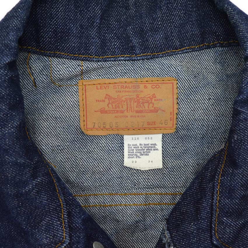 1970's Levi's 70505 small-e DENIM JACKET DARK... 46